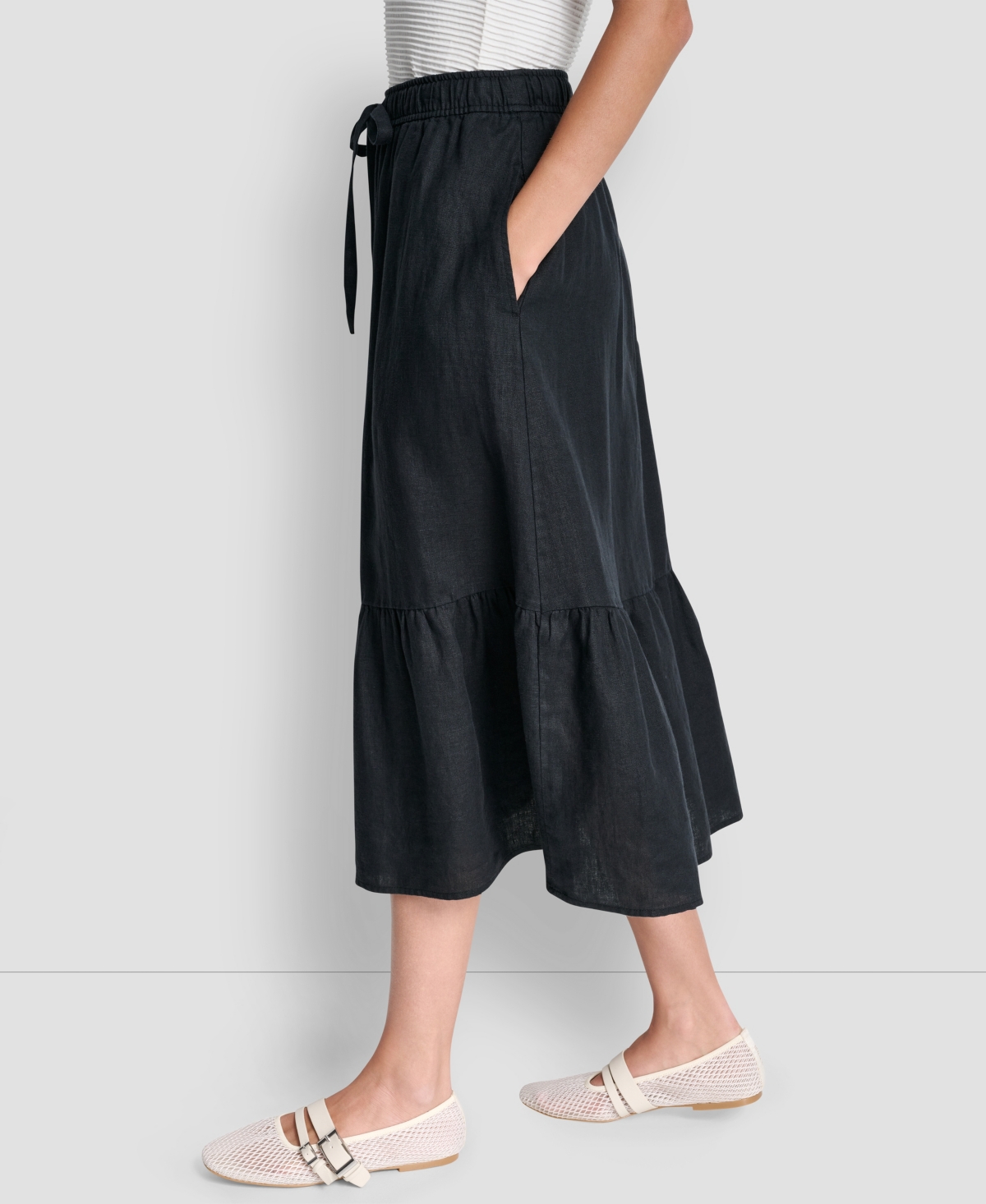 Dkny Women's A-line Pull-on Skirt In Black