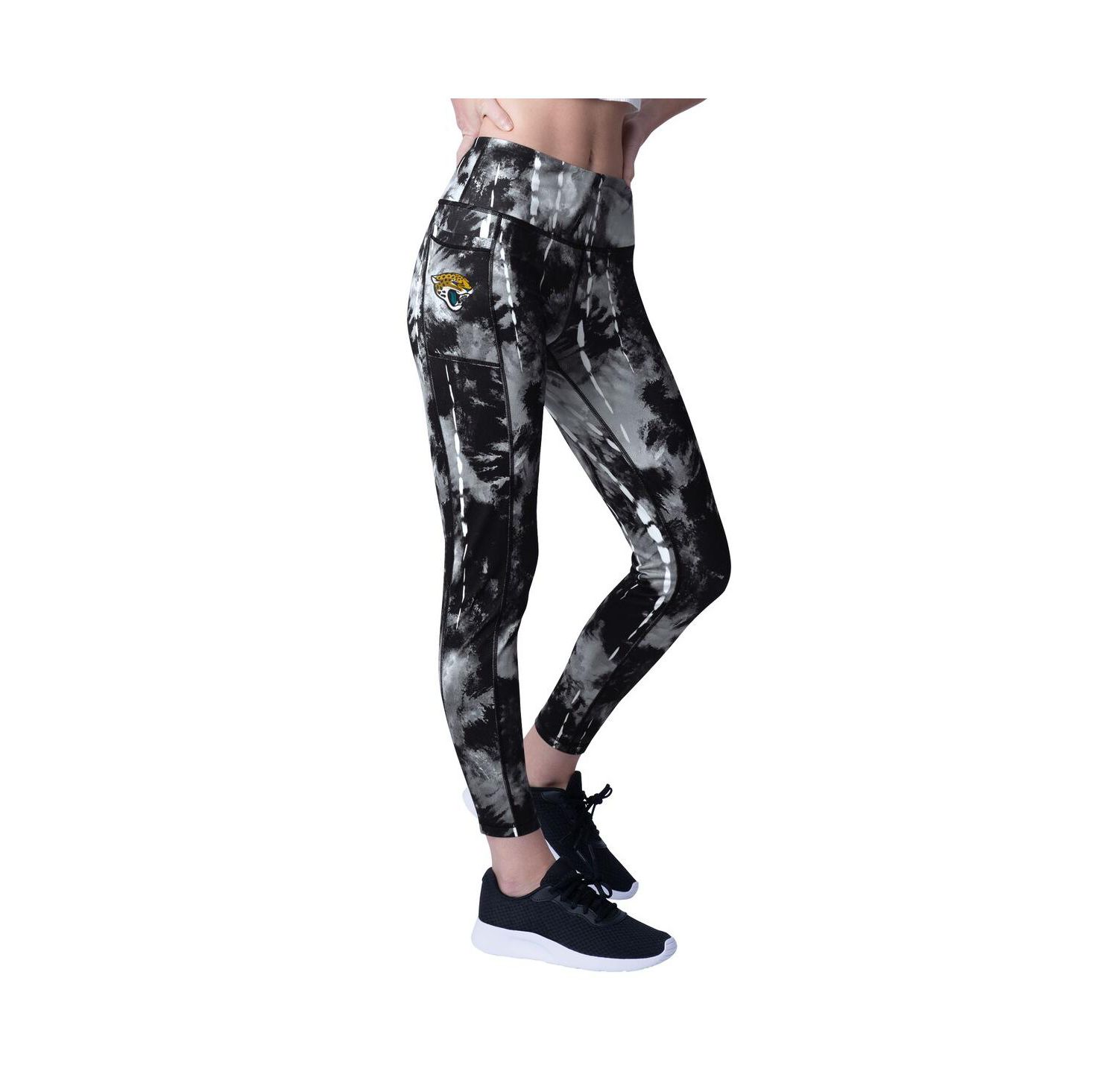 Women's Black Jacksonville Jaguars Serena Tie-Dye Leggings