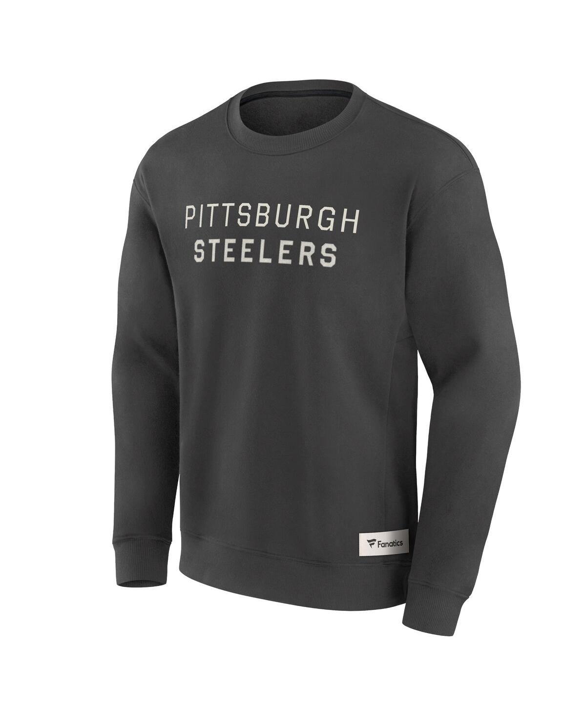 Fanatics Men's Charcoal Pittsburgh Steelers Elements Future Ground Lettering Pullover Sweatshirt In Gray
