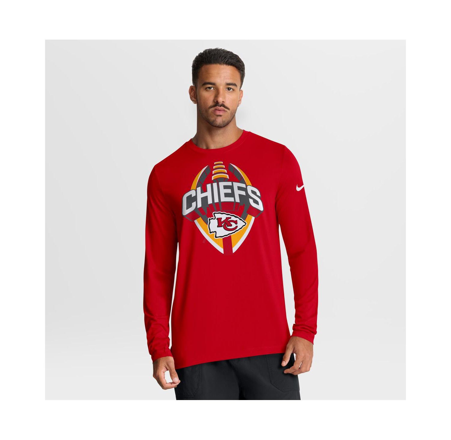 Men's Red Kansas City Chiefs Primetime Legend Icon Performance Long Sleeve T-Shirt