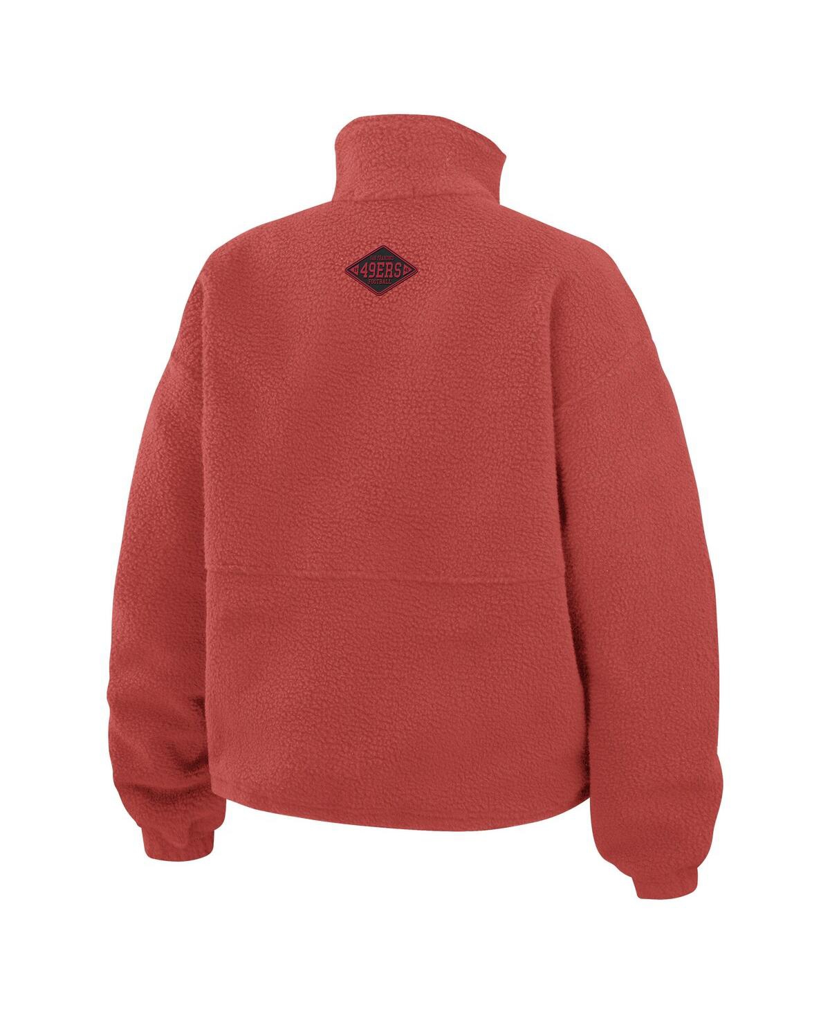 Wear By Erin Andrews Women's Scarlet San Francisco 49ers Polar Fleece Half-zip Jacket In Pink