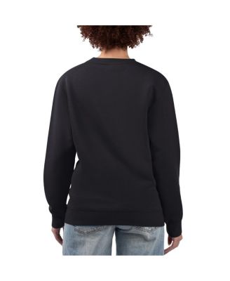 Women's Black Washington Commanders Football Logo Graphic Fleece Tri-Blend Pullover Sweatshirt