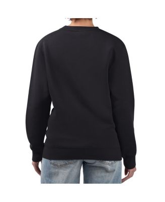 Women's Black Detroit Lions Collage Graphic Fleece Pullover Sweatshirt