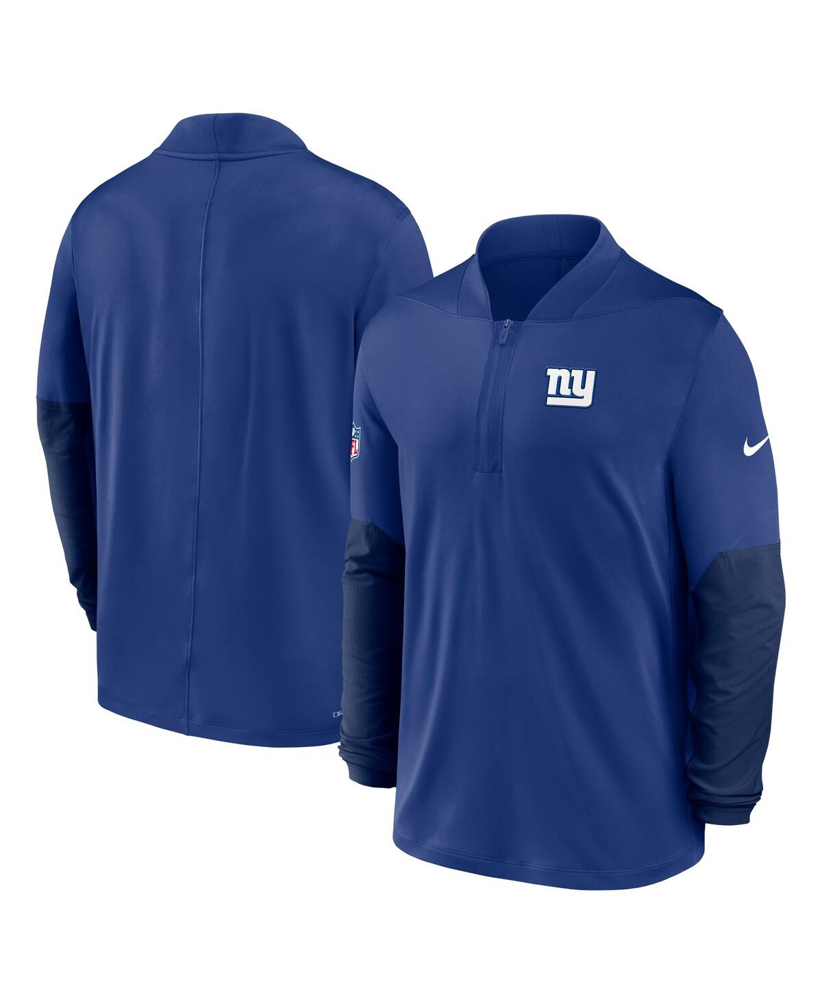 Nike Men's Royal New York Giants Sideline Dri-fit Half-Zip Pullover Hoodie