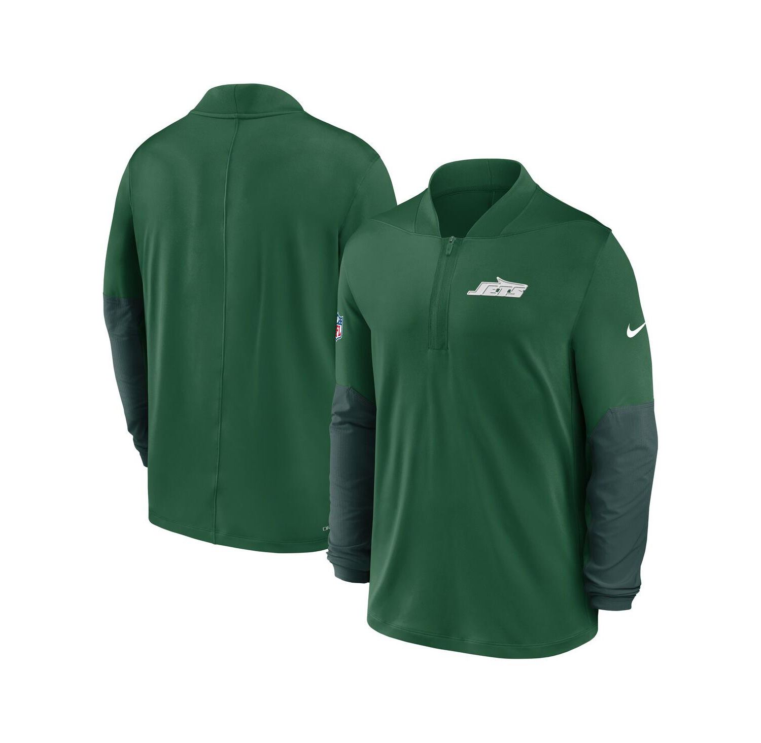 Men's Green New York Jets Sideline Dri-FIT Half-Zip Pullover Hoodie