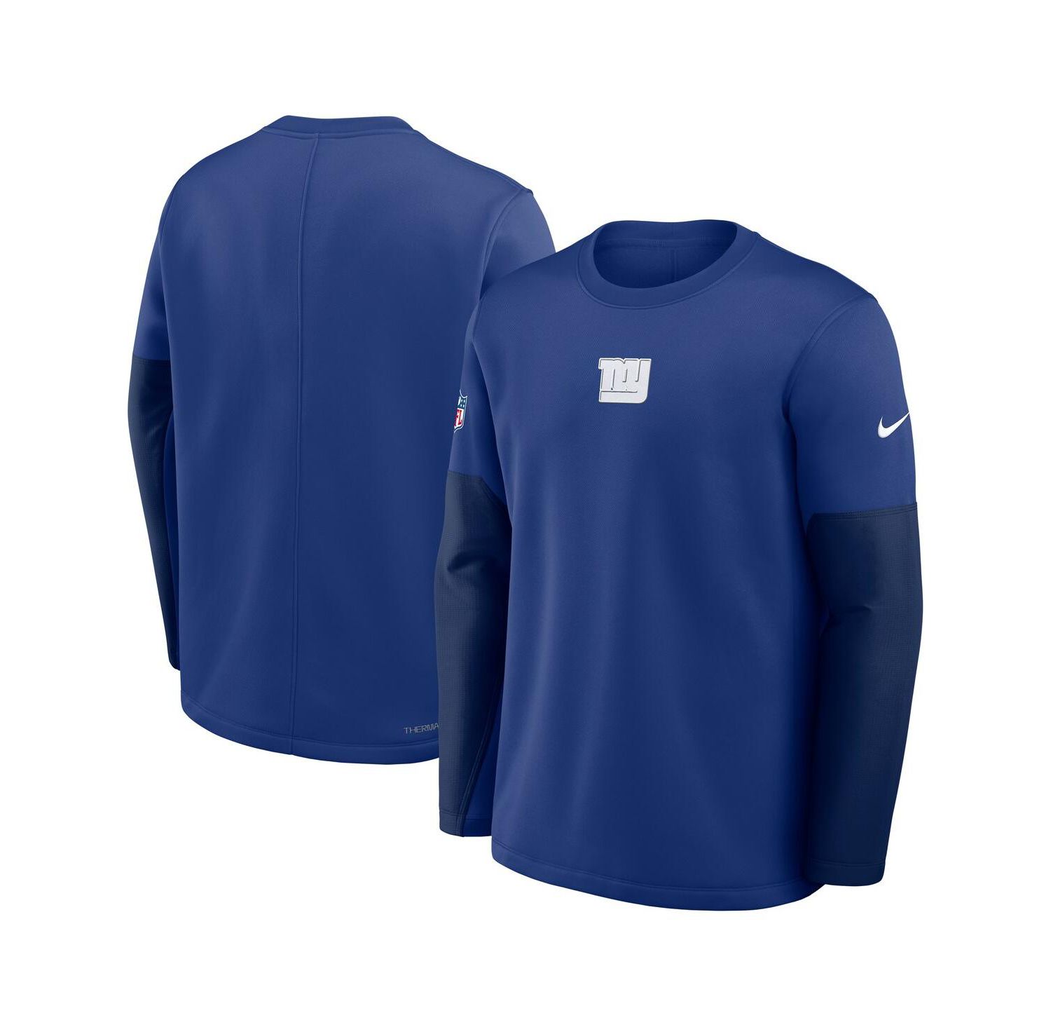 Men's Royal New York Giants Sideline Coach Therma-FIT Long Sleeve T-Shirt