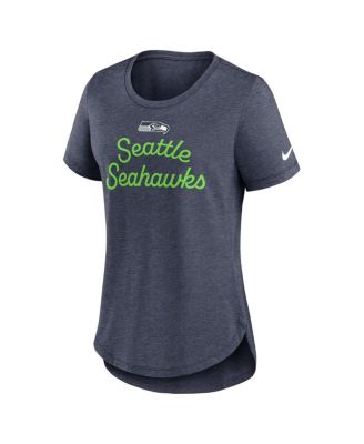 Women's College Navy Seattle Seahawks Script Tri-Blend T-Shirt