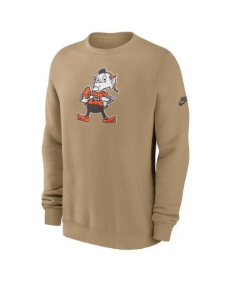 Men's Brown Cleveland Browns Swing Pass Rewind Club Pullover Sweatshirt