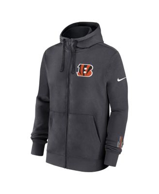 Men's Anthracite Cincinnati Bengals Primetime Club Full-Zip Hoodie