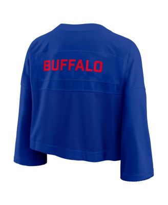 Women's Royal Buffalo Bills Primetime Cropped Mesh Dri-FIT Fashion Jersey