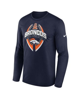 Men's Navy Denver Broncos Primetime Legend Icon Performance Long Sleeve T-Shirt