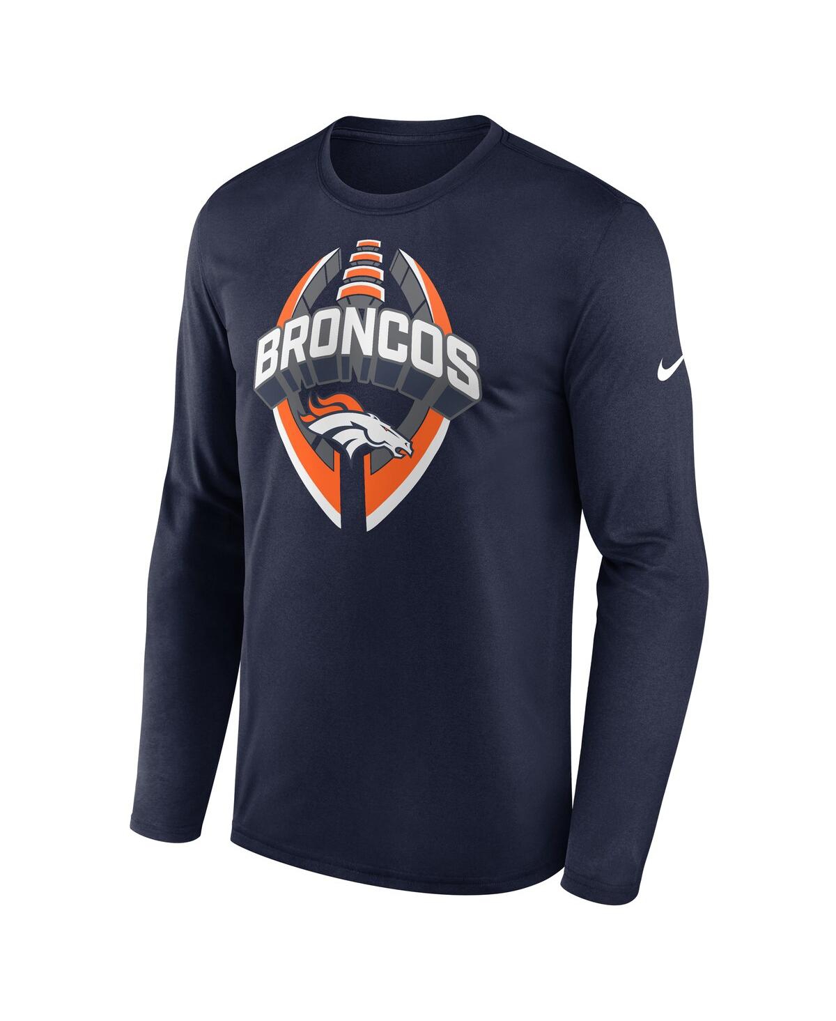 Nike Men's Navy Denver Broncos Primetime Legend Icon Performance Long Sleeve T-shirt In Blue