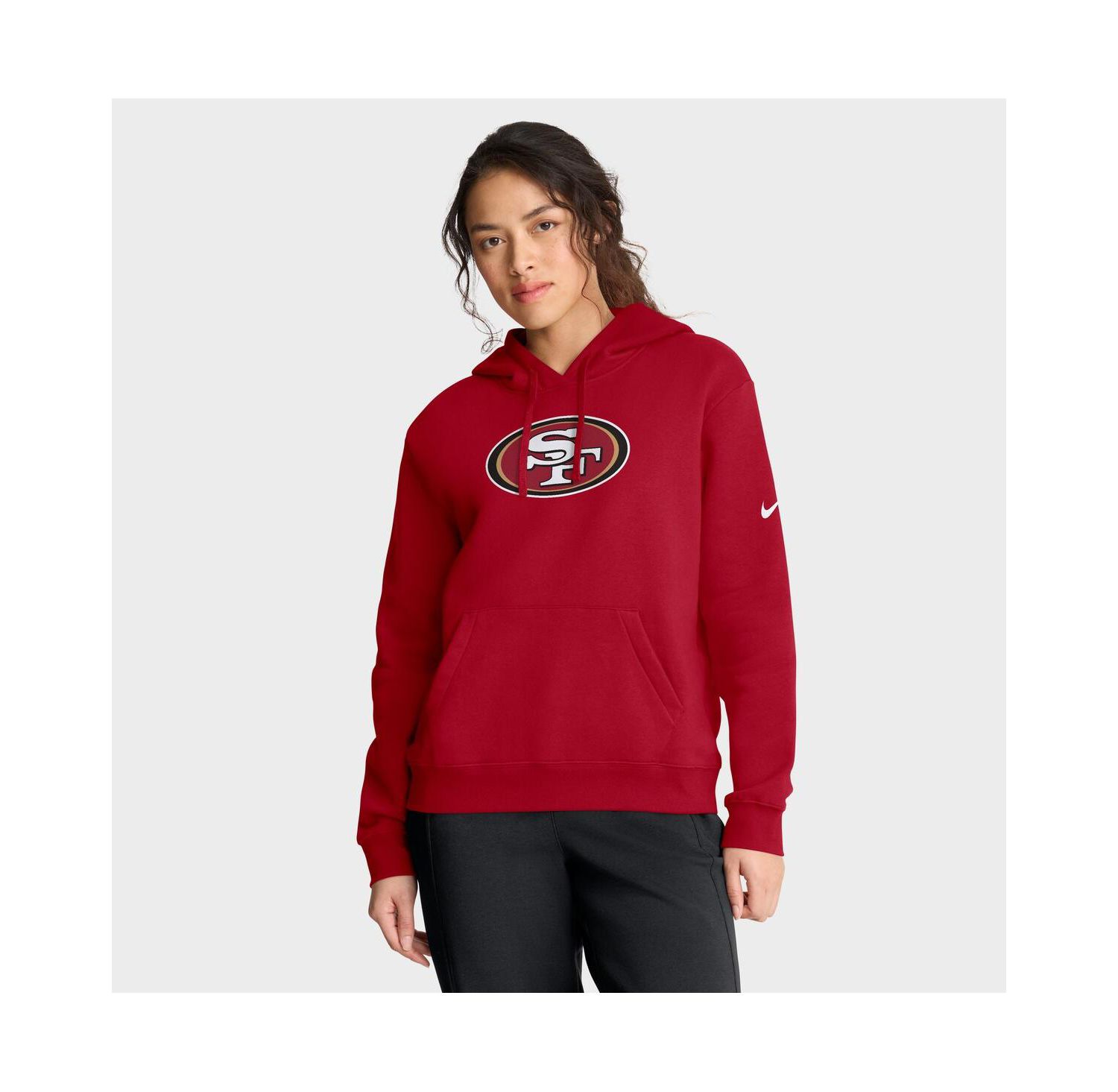 Women's Scarlet San Francisco 49ers Club Fleece Pullover Hoodie