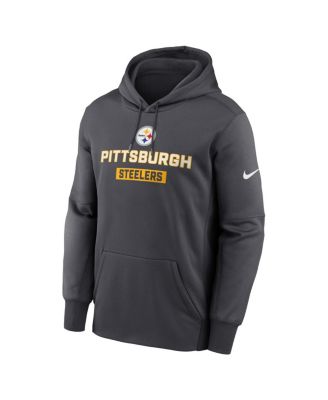 Men's Anthracite Pittsburgh Steelers Toss Sweep Performance Pullover Hoodie