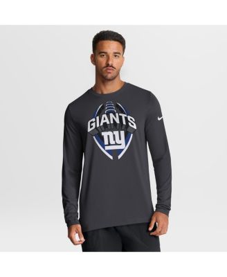 Nike - Men's Anthracite New York Giants Primetime Legend Icon Performance Long Sleeve T-Shirt