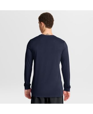 Men's Navy Houston Texans Primetime Legend Icon Performance Long Sleeve T-Shirt