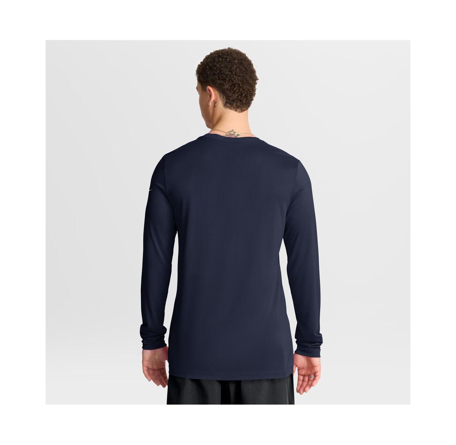 Men's Navy Houston Texans Primetime Legend Icon Performance Long Sleeve T-Shirt