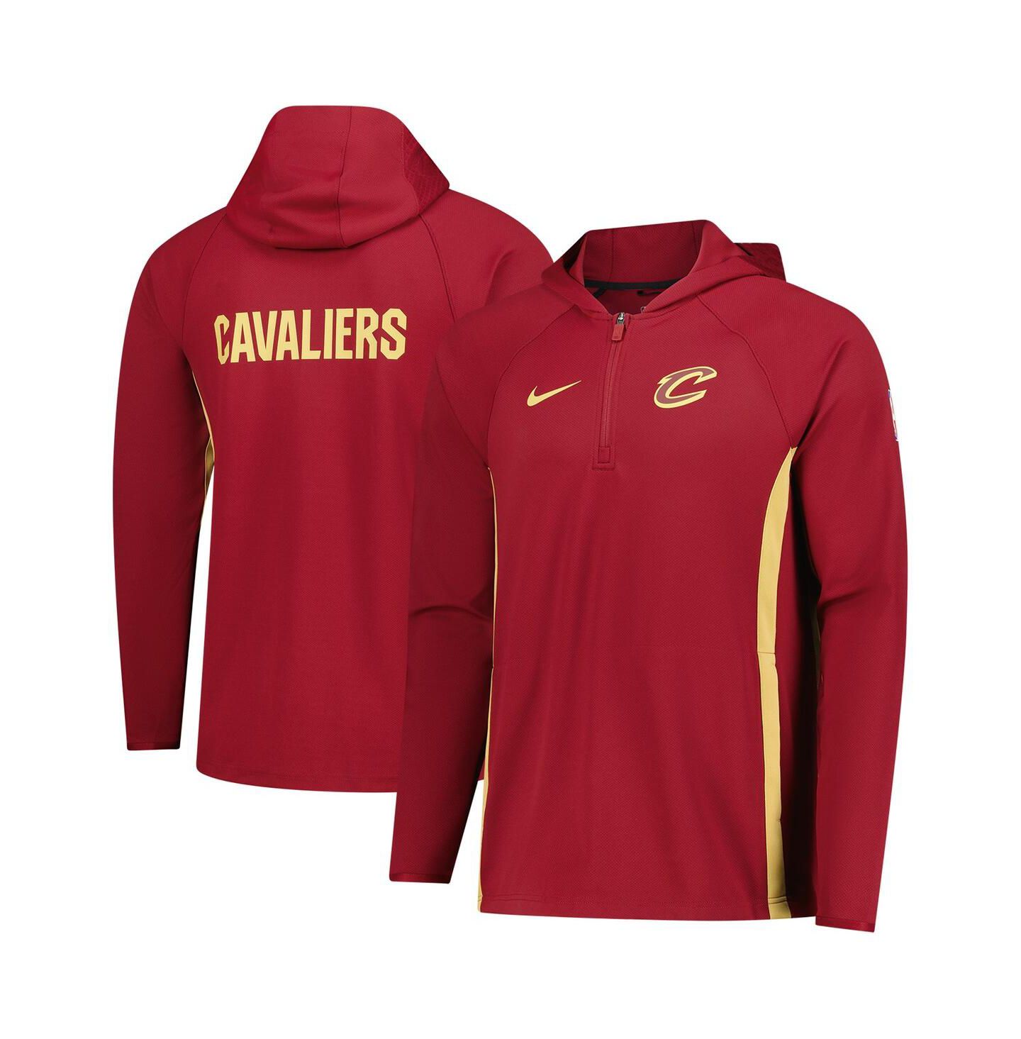 Мужская куртка Nike Wine Cleveland Cavaliers Authentic On Court Zone Quarter-Zip Dri-FIT Hoodie Jacket — фото 1