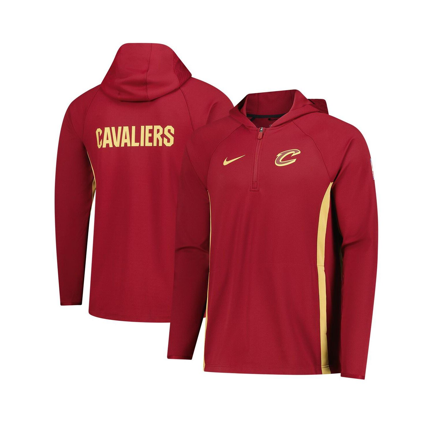 Men's Wine Cleveland Cavaliers Authentic On Court Zone Quarter-Zip Dri-FIT Hoodie Jacket