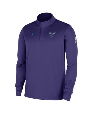 Men's Purple Charlotte Hornets 2025/26 Authentic Coaches Quarter-Zip Dri-Fit Sweatshirt