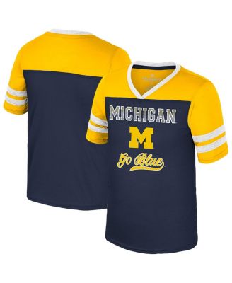 Colosseum - Big Girls Navy Michigan Wolverines Princess Bubblegum Bling T-Shirt