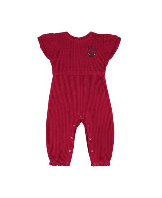 Baby Boys and Girls Cardinal Arkansas Razorbacks Beautopia Waffle Knit Romper
