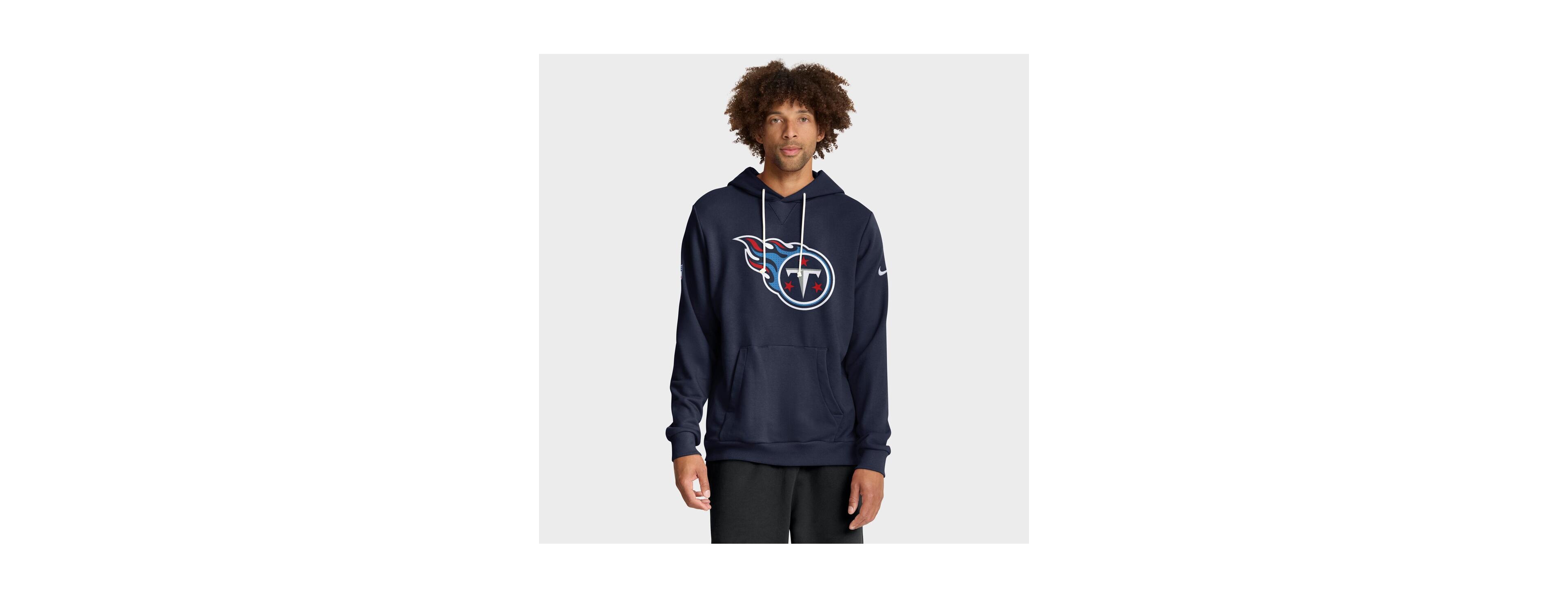 Nike Men's Navy Tennessee Titans Sideline Standard Issue Initial Home Dri-fit Hoodie