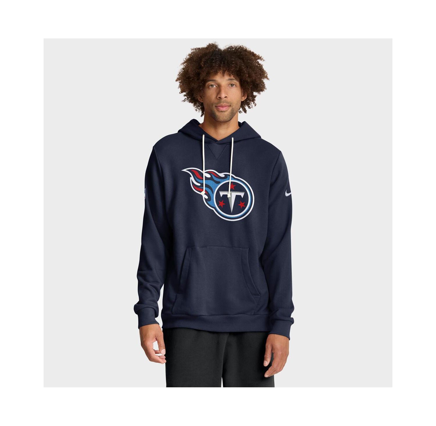 Men's Navy Tennessee Titans Sideline Standard Issue Initial Home Dri-FIT Hoodie