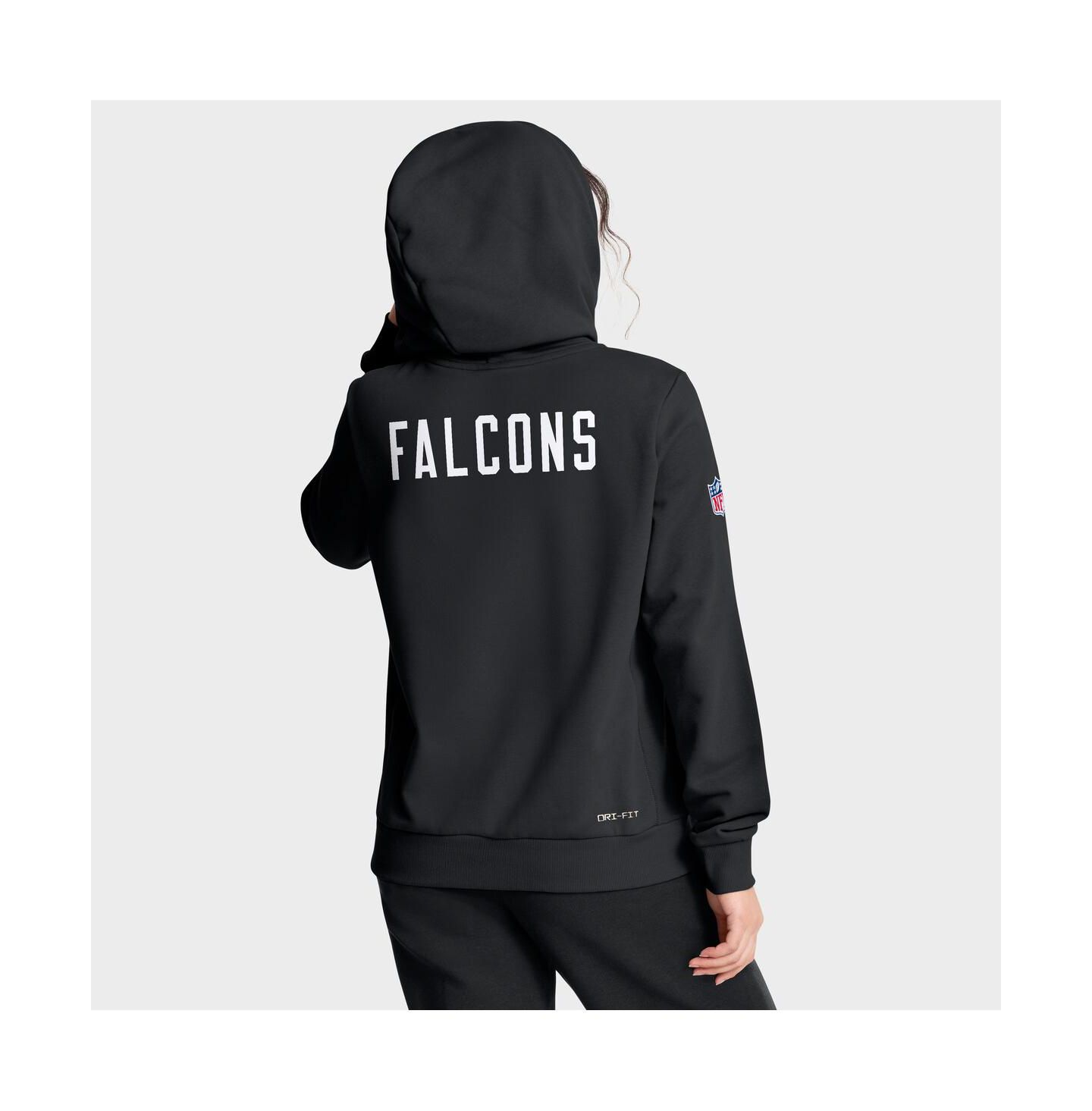 Женское худи Nike Black Atlanta Falcons Throwback Sideline Standard Issue Dri-FIT — фото 2