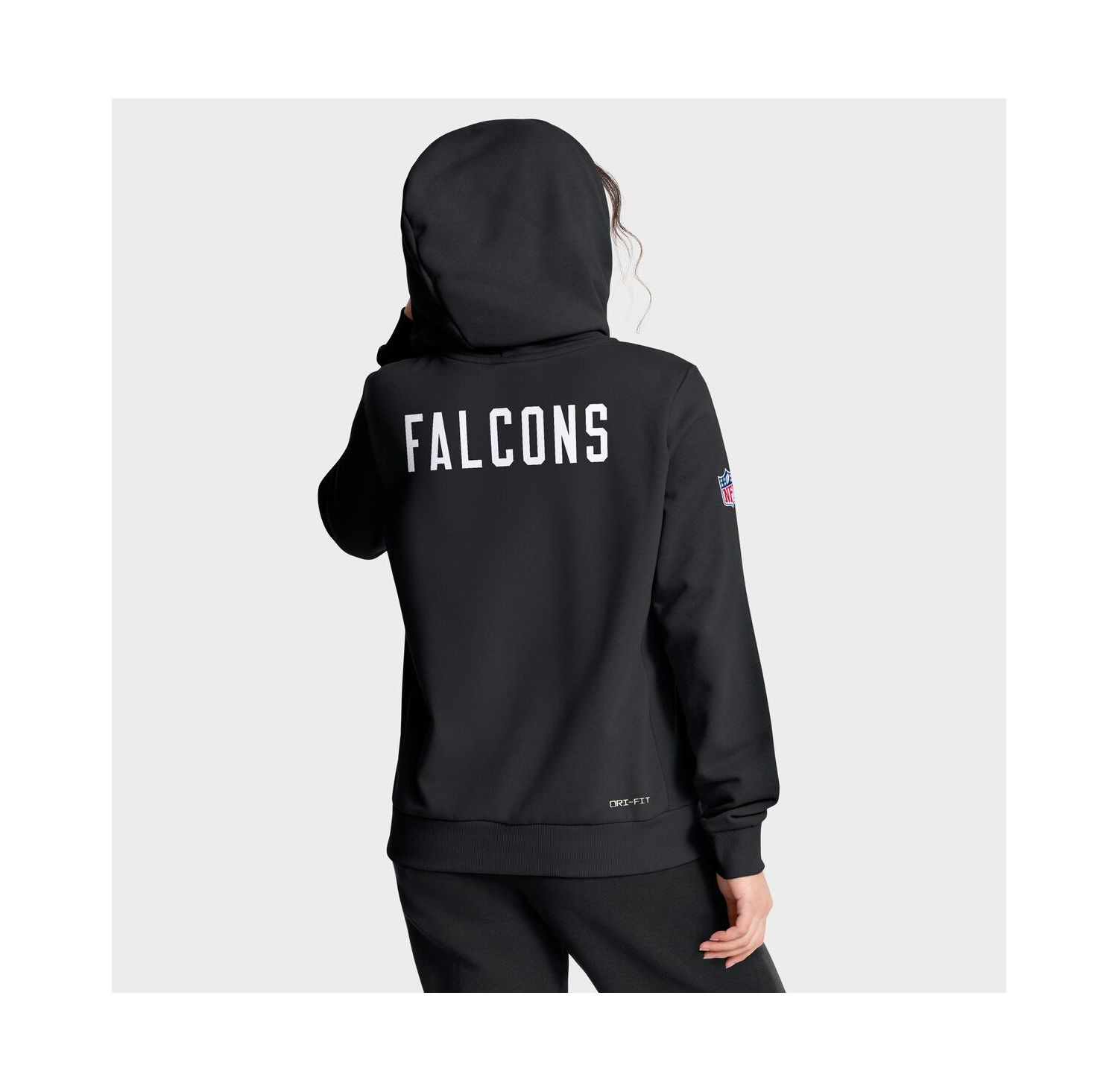 Women's Black Atlanta Falcons Throwback Sideline Standard Issue Dri-FIT Hoodie