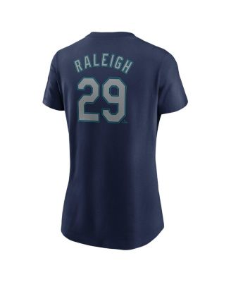 Women's Cal Raleigh Navy Seattle Mariners Fuse Name Number T-Shirt