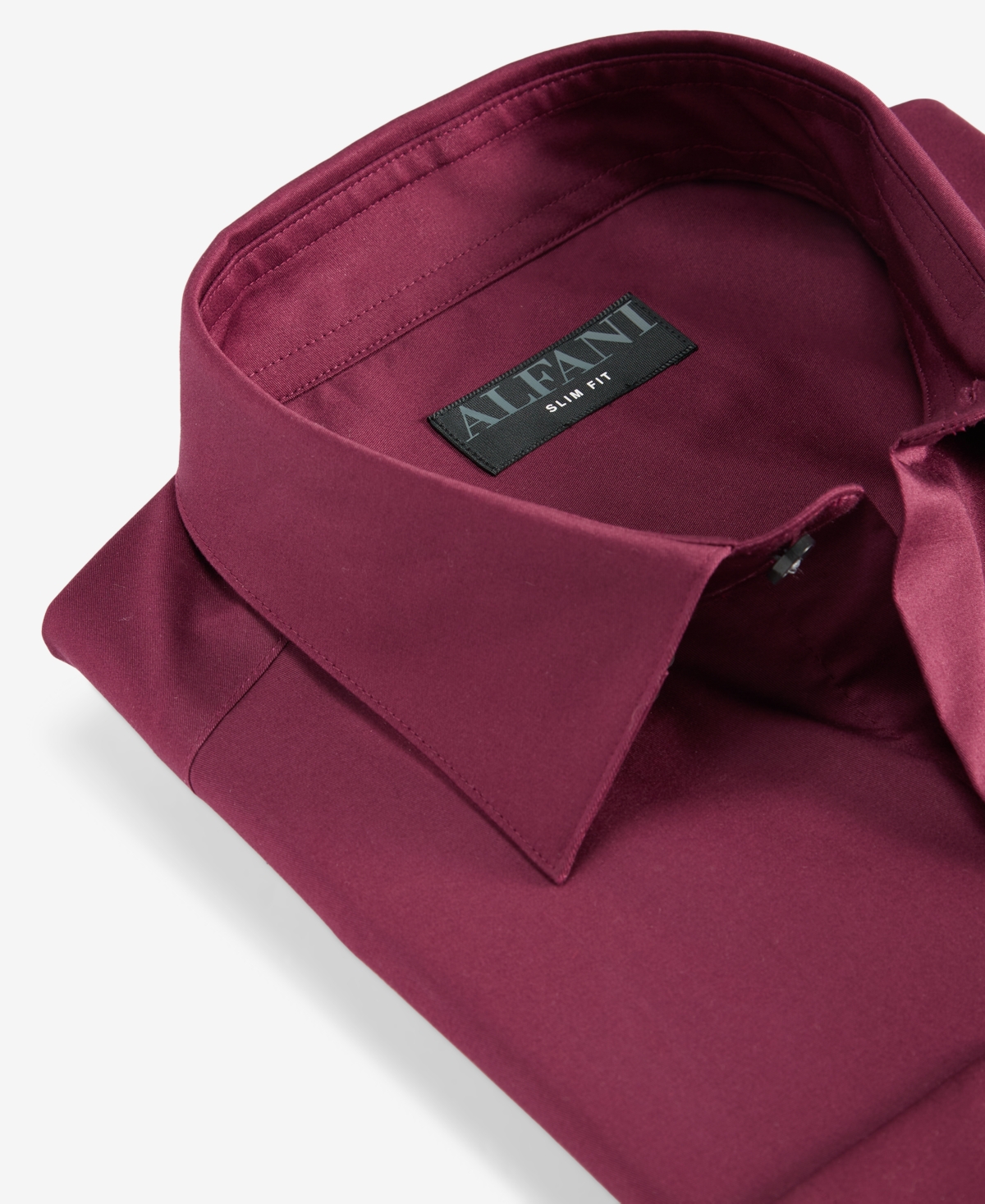 Alfani Men's Regular-fit Temperature Regulating Solid Dress Shirt, Created For Macy's In Burgundy