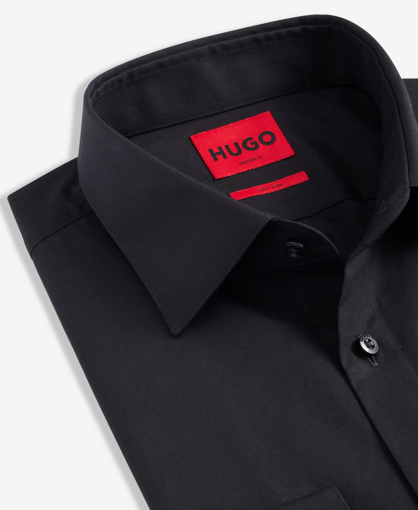 Мужские рубашки HUGO by Hugo Boss Valerio Long Sleeve Button-Front Geo Print, цвет: Чёрный — фото 4