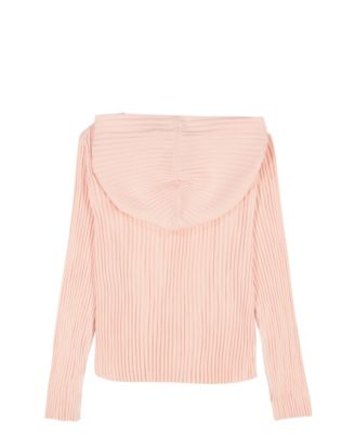 Girls' 7-16 Chunky Rib Zip Front Hoodie