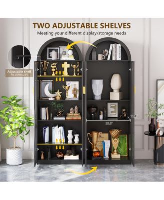 76" 8-Tier Display Cabinet with 3-Color Motion LED