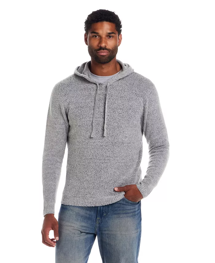 Men's Boucle Textured Hoodie Sweater