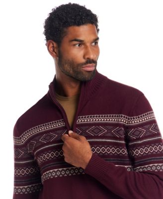 Men's Fair Isle Quarter-Zip Sweater