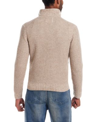 Men's Textured Mixy Fabric Mock Neck Sweater