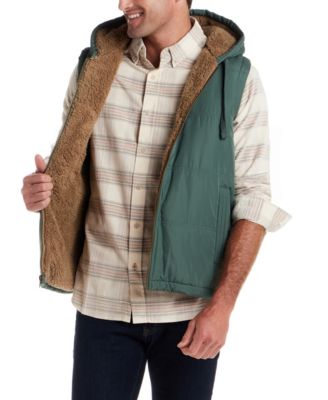 Men's Sherpa Lined Hooded Zip Front Puffer Jacket