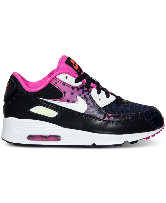 Nike Little Girls' Air Max 90 Premium Mesh Running Sneakers from Finish Line Macy's