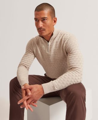 Men's Jeremee T Stitch Half Zip Long Sleeve Sweater