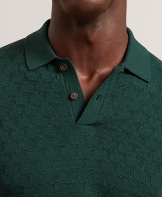 Men's Gaten T Stitch Long Sleeve Polo Shirt