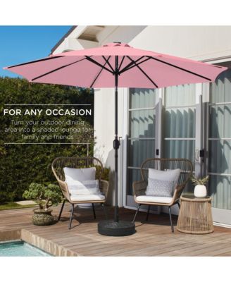 10ft Outdoor Steel Market Patio Umbrella w/ Crank, Tilt Push Button, 6 Ribs