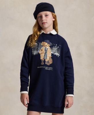 Polo Ralph Lauren Girls 7-16 Polo Bear Fleece Sweatshirt Dress