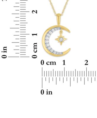 Diamond Moon Pendant Necklace (1/8 ct. t.w.) in 10K Yellow Gold