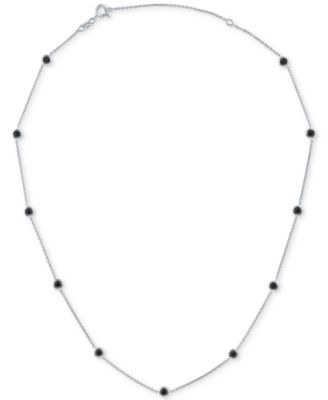 Black Diamond Necklace (1/4 ct. t.w.) in Sterling Silver