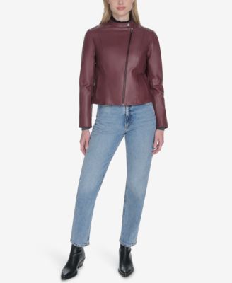 Women's Stand Collar Zip-Front Racer Jacket