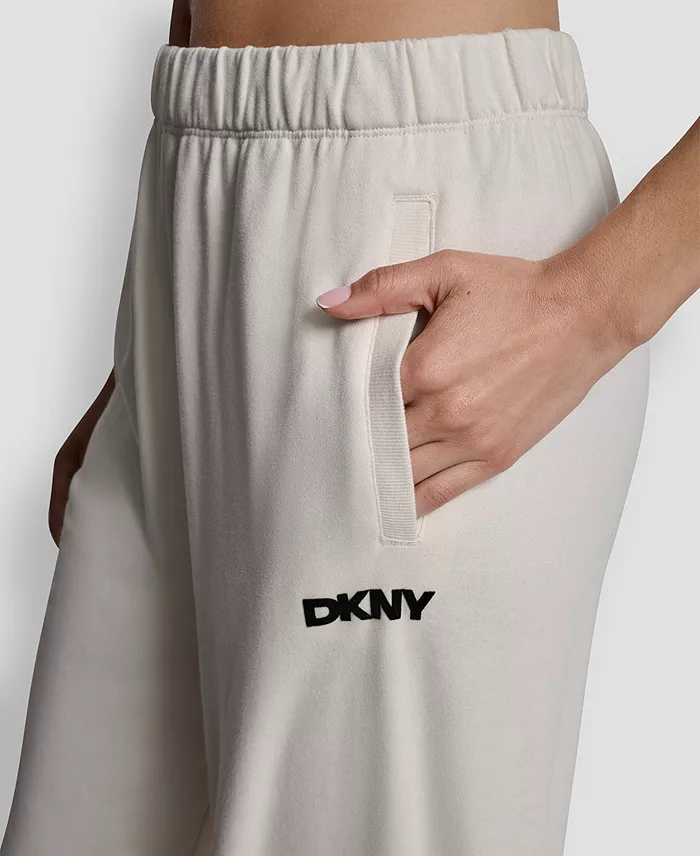 Women's Flocked Logo Boyfriend Open Leg Pants - thumbnail 3