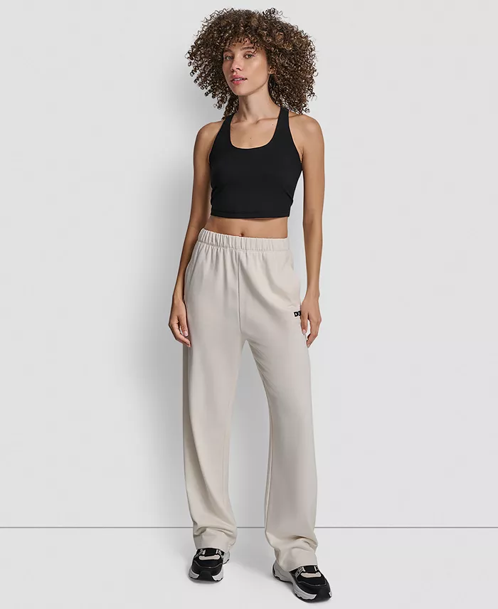 Women's Flocked Logo Boyfriend Open Leg Pants - thumbnail 5