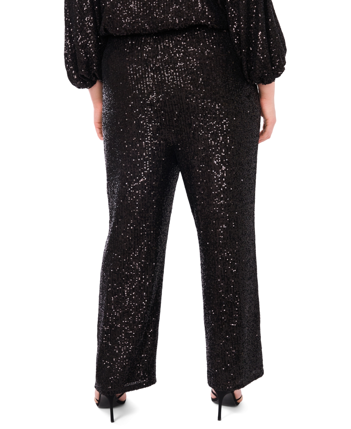 Vince Camuto Plus Sequined Pull-On Flare Pants